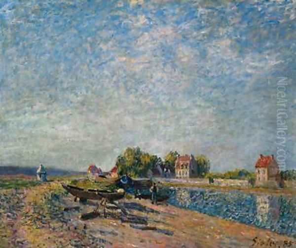 Saint-Mammes, Loing Canal Oil Painting by Alfred Sisley