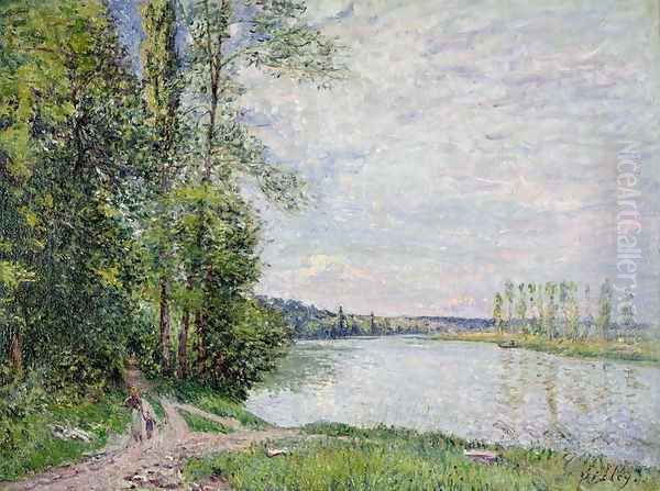 The Riverside Road from Veneux to Thomery, 1880 Oil Painting by Alfred Sisley