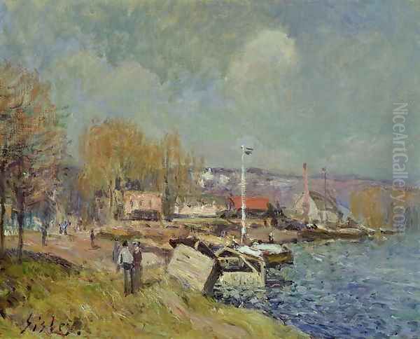 The Seine at Port-Marly, 1877 Oil Painting by Alfred Sisley