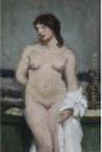 Baigneuse Au Drap Blanc Oil Painting by Rene Xavier Francois Prinet