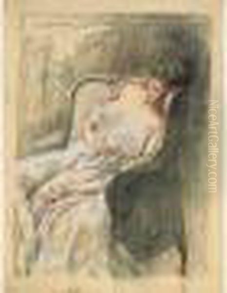 Femme Assoupie Oil Painting by Rene Xavier Francois Prinet