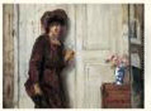 La Femme En Brun, Vers 1907 Oil Painting by Rene Xavier Francois Prinet