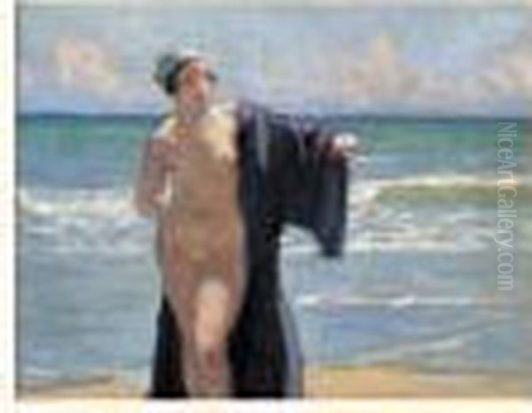 Etude Pour Baigneuse A Cabourg Oil Painting by Rene Xavier Francois Prinet