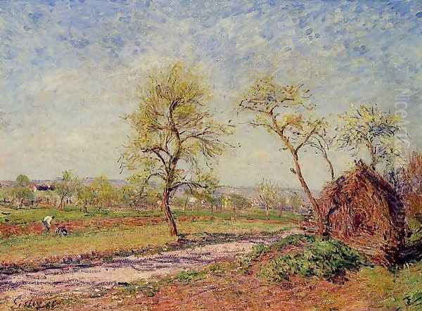 Road from Veneux to Moret on a Spring Day Oil Painting by Alfred Sisley