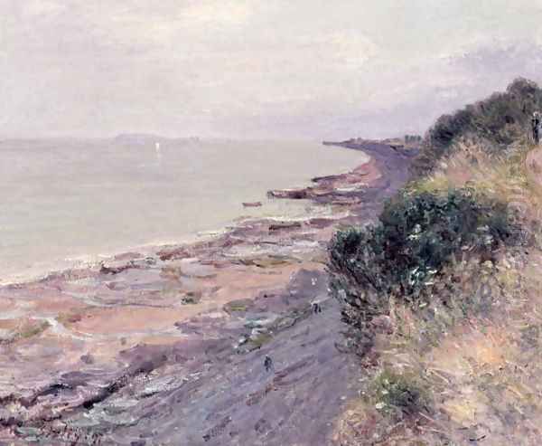 The Cliff at Penarth, Evening, Low Tide, 1897 Oil Painting by Alfred Sisley