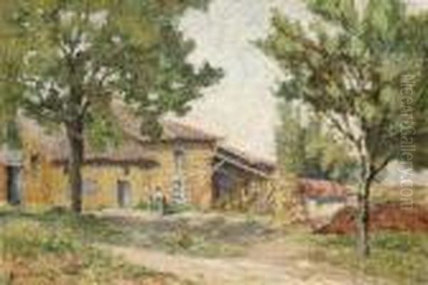 Ferme A Sucy En Brie, Seine Et Loire Oil Painting by Pierre Ernest Prins