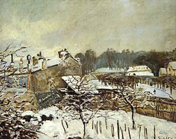 Snow Effect at Louveciennes Oil Painting by Alfred Sisley