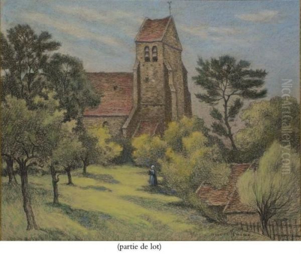 L'eglise Du Gros-rouvre Oil Painting by Pierre Ernest Prins