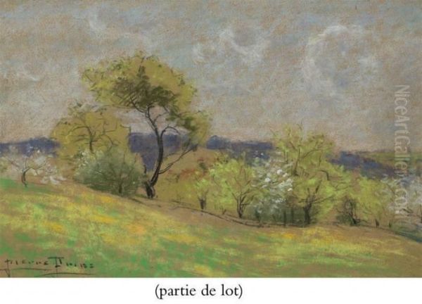 Arbres En Fleur Dans Une Prairie Oil Painting by Pierre Ernest Prins