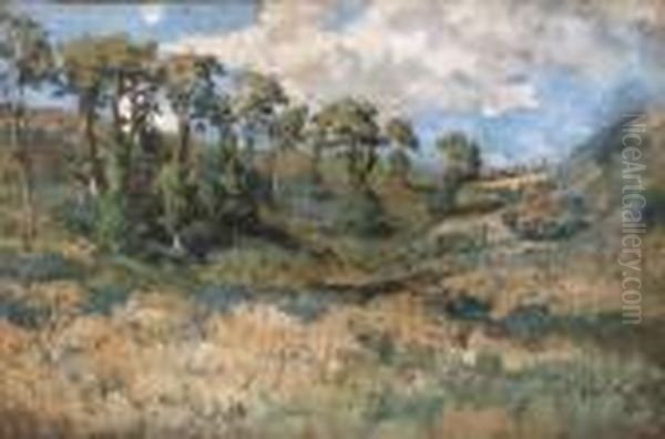 Paysage Ensoleille Oil Painting by Pierre Ernest Prins