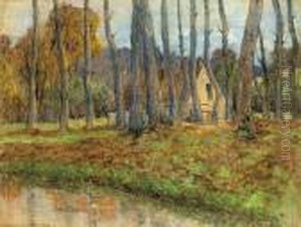 Maison Dans Le Sous-bois Oil Painting by Pierre Ernest Prins