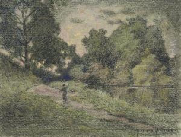 Le Petit Lac Du Bois De Boulogne Oil Painting by Pierre Ernest Prins