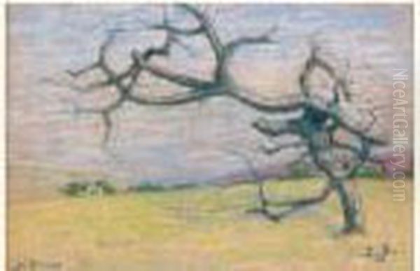 Arbre Dans Un Champ Oil Painting by Pierre Ernest Prins