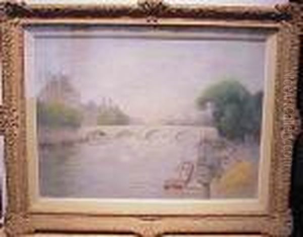 La Seine Au Pont Royal Oil Painting by Pierre Ernest Prins