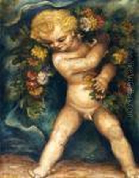 Putti Oil Painting by Antonin Prochazka