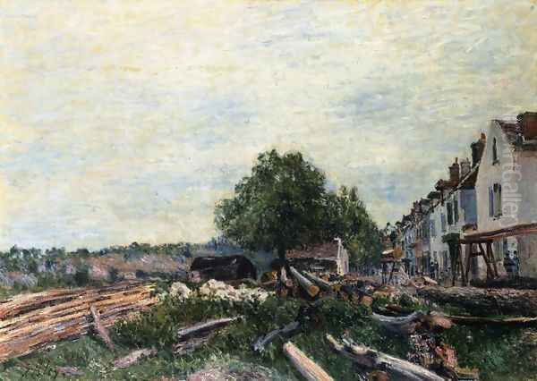 Construction Site at Saint-Mammes I Oil Painting by Alfred Sisley