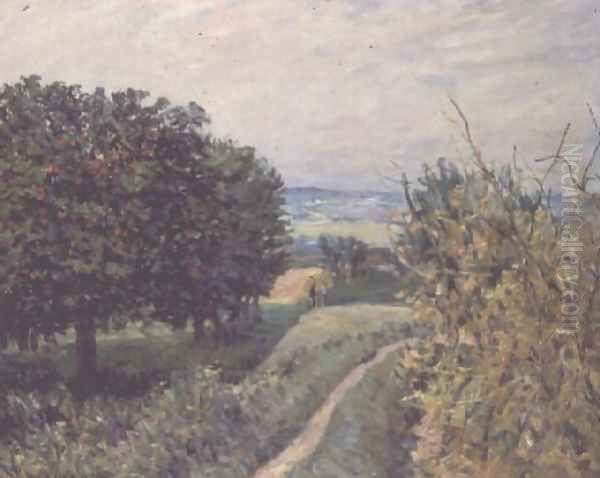 In the Vineyards at Louveciennes, 1874 Oil Painting by Alfred Sisley