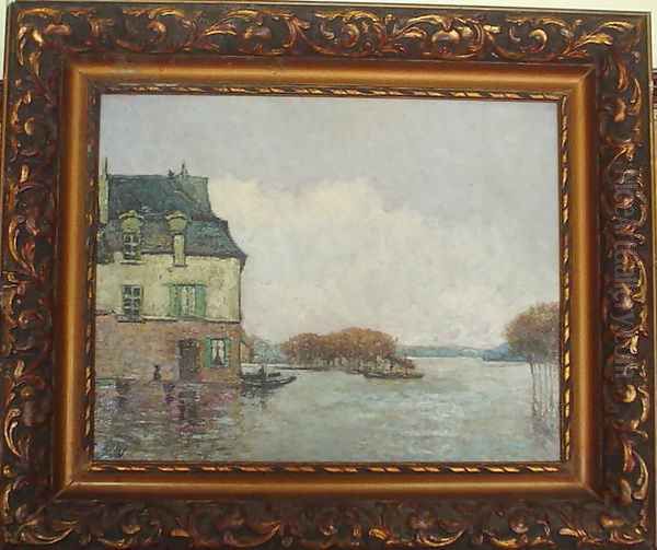 Inodation, Flood (Forgery) Oil Painting by Alfred Sisley