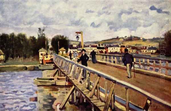 Passerelle d'Argenteuil Oil Painting by Alfred Sisley