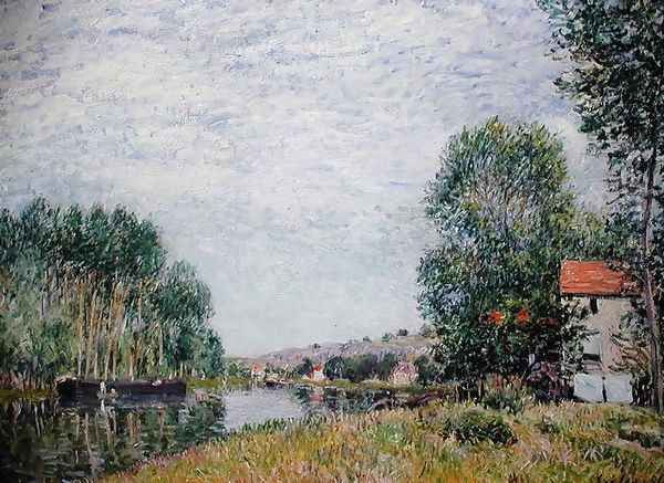 The Banks of the Loing at Moret, 1886 Oil Painting by Alfred Sisley