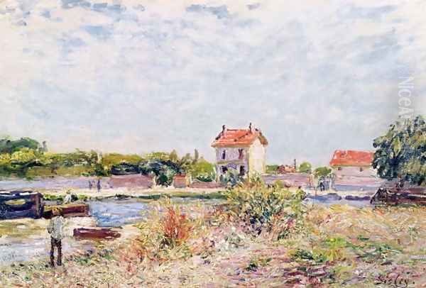 The Loing at Saint-Mammes, 1885 Oil Painting by Alfred Sisley