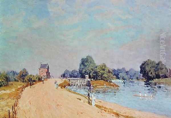 The Road to Hampton Court, 1895 Oil Painting by Alfred Sisley