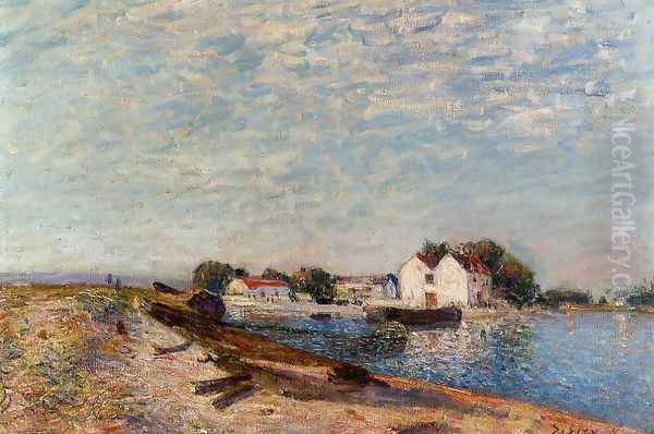 Saint-Mammes Dam I Oil Painting by Alfred Sisley