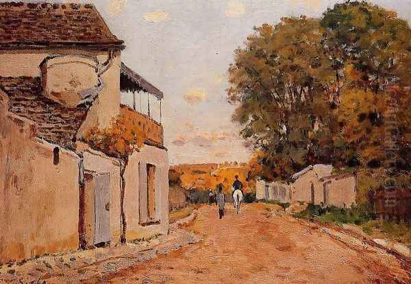 Street in Louveciennes (Rue de la Princesse) Oil Painting by Alfred Sisley