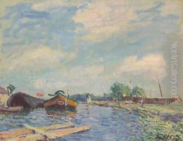 The Canal at Saint-Mammes Oil Painting by Alfred Sisley