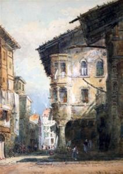 Street Scene Oil Painting by Samuel Prout