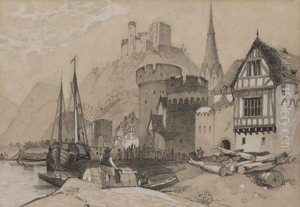 View Of A Castle Oil Painting by Samuel Prout