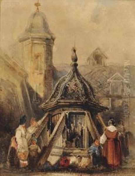 Well At Coblence Oil Painting by Samuel Prout