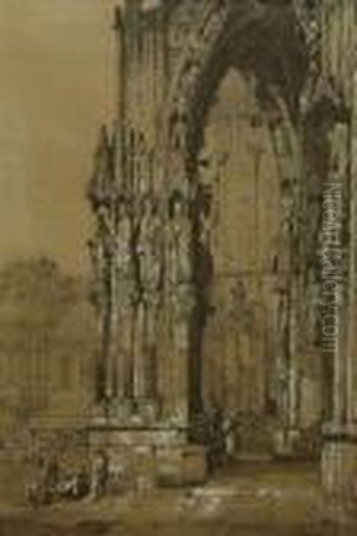 Ratisbonne Cathedral Oil Painting by Samuel Prout