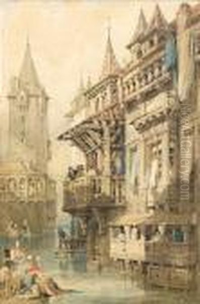 Nuremberg; Dresden, A Pair Oil Painting by Samuel Prout