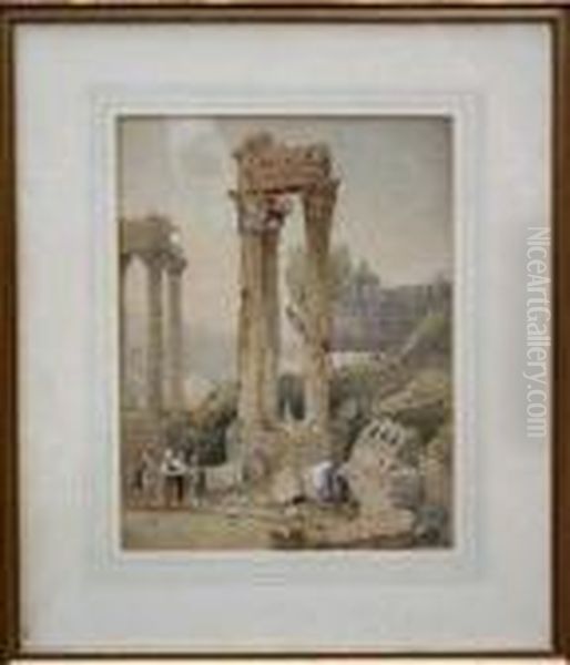 Roman Ruins Oil Painting by Samuel Prout