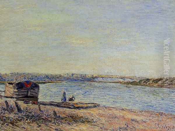 The Hills of Veneux, Seen from Saint-Mammes Oil Painting by Alfred Sisley