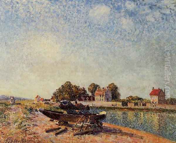 The Loing at Saint-Mammes II Oil Painting by Alfred Sisley