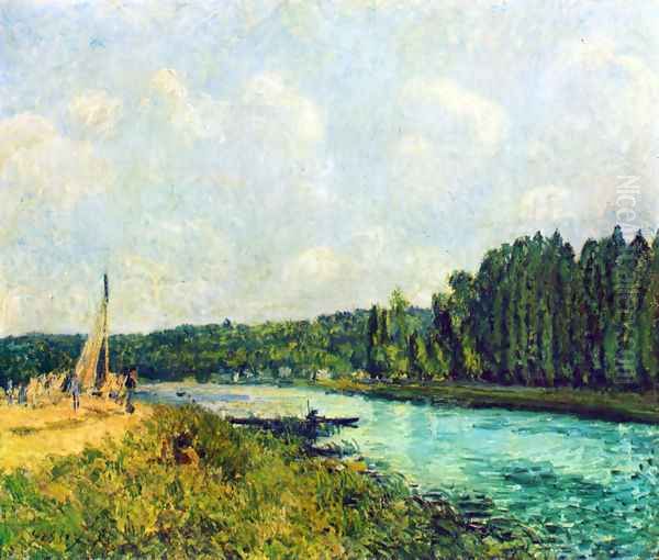 Les berges de l'Oise Oil Painting by Alfred Sisley