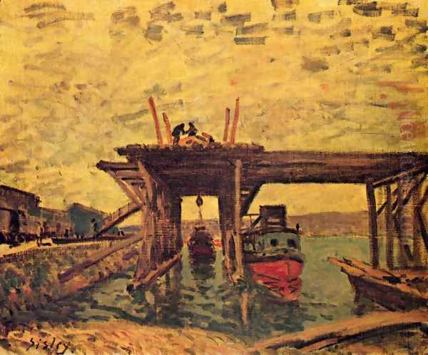 Bridge in Bau Oil Painting by Alfred Sisley