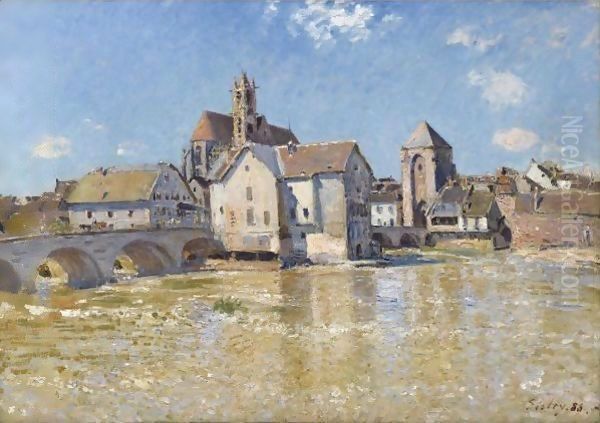 Pont de Moret dans le soleil du matin Oil Painting by Alfred Sisley