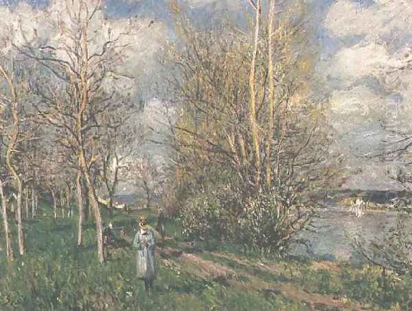 Small Meadows in the Spring Oil Painting by Alfred Sisley