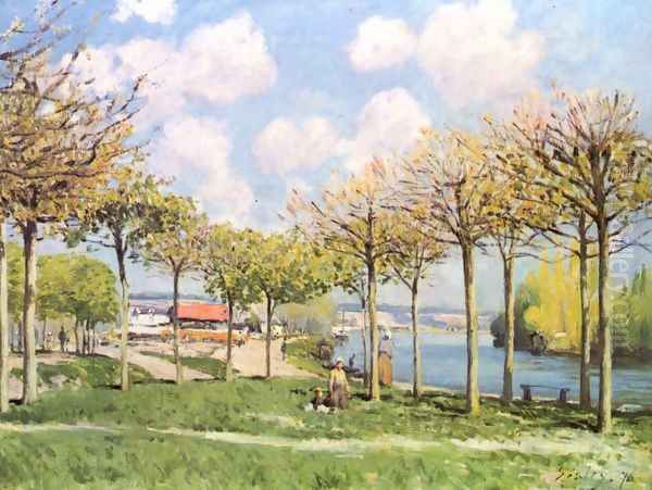 La Seine à Bougival Oil Painting by Alfred Sisley