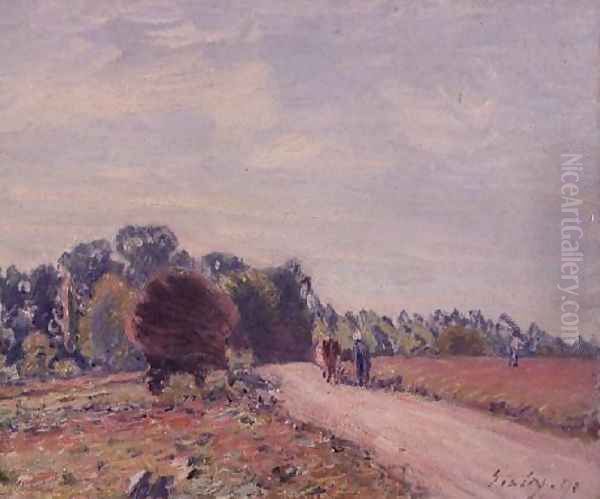 The Road through the Meadows, Morning, 1891 Oil Painting by Alfred Sisley