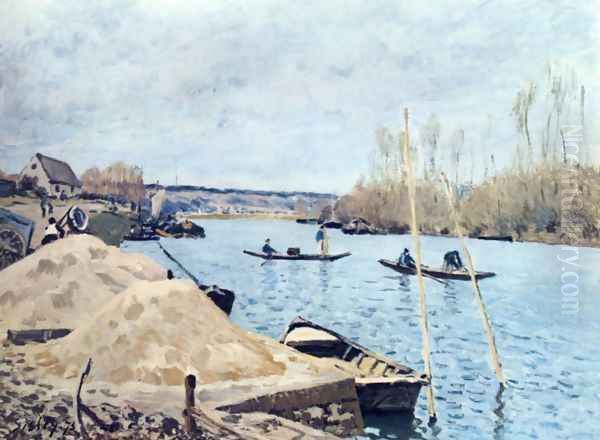 La Seine à Port-Marly Oil Painting by Alfred Sisley