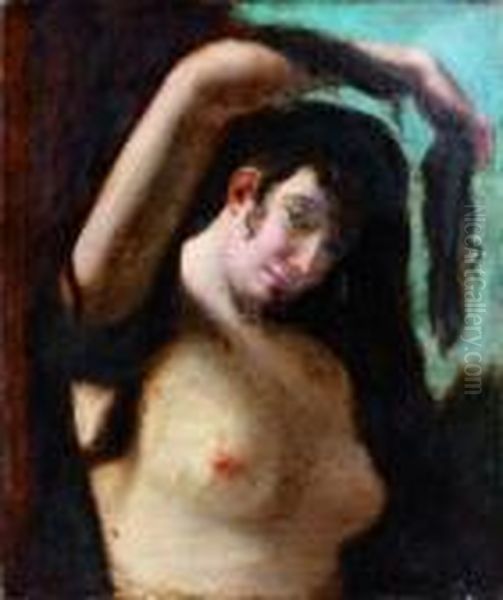 Jeune Baigneuse Relevant Ses Cheveux Oil Painting by Pierre-Paul Prud'hon