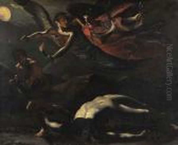 La Justice Poursuivant Le Crime Oil Painting by Pierre-Paul Prud'hon