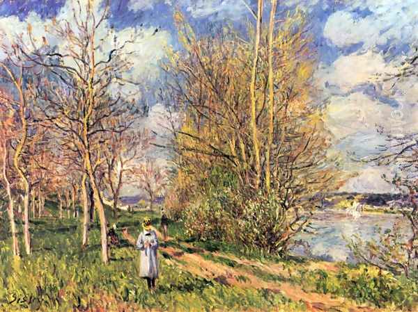 Les Petits Prés au printemps Oil Painting by Alfred Sisley