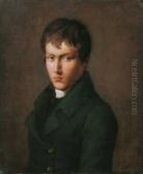 Brustbild Eines Jungen Mannes. Oil Painting by Pierre-Paul Prud'hon