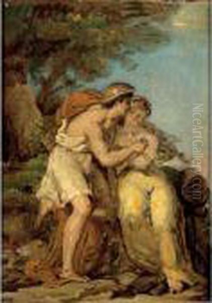 Mars And Venus(?) Oil Painting by Pierre-Paul Prud'hon