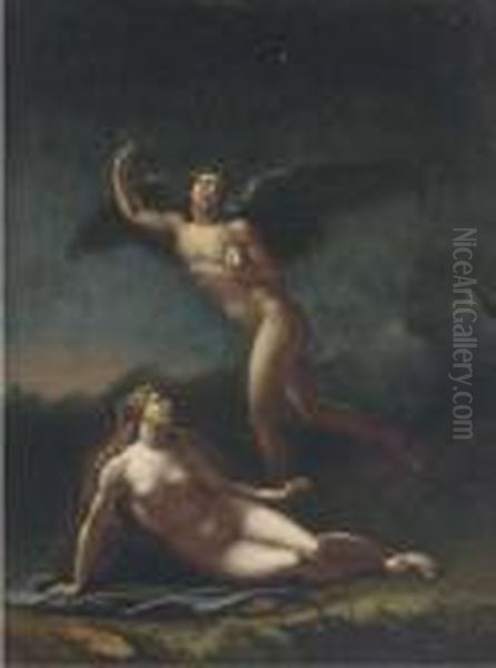 Cupid And Psyche Oil Painting by Pierre-Paul Prud'hon